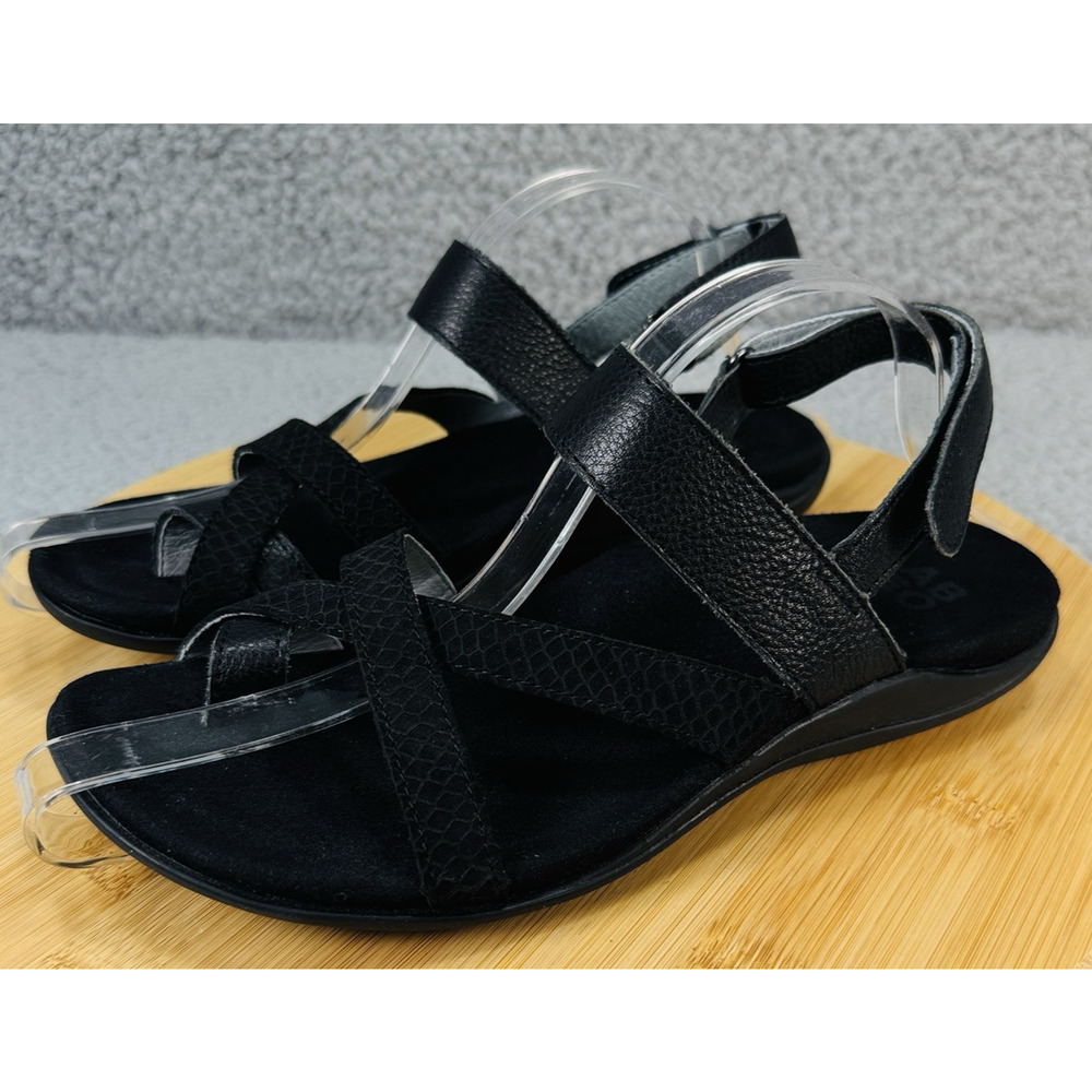 ABEO Barnett Sandals Womens 7N Black Comfort Toe Loop